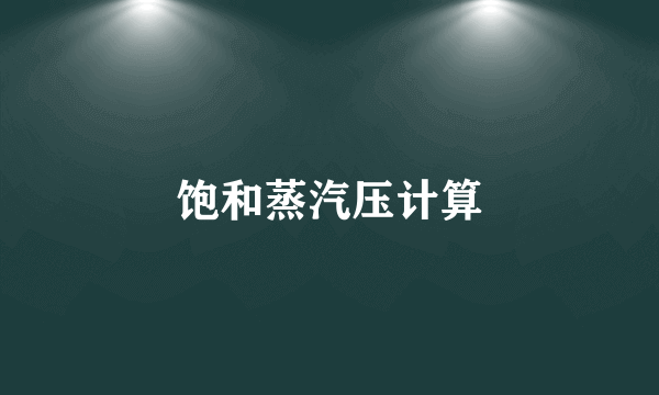 饱和蒸汽压计算