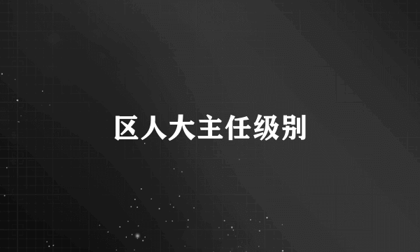 区人大主任级别