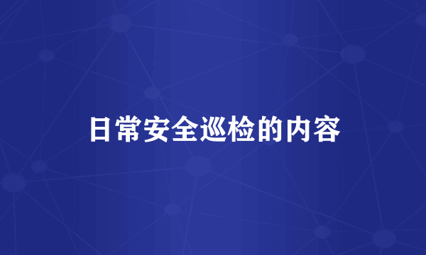 日常安全巡检的内容