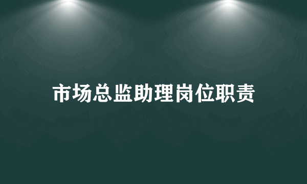 市场总监助理岗位职责