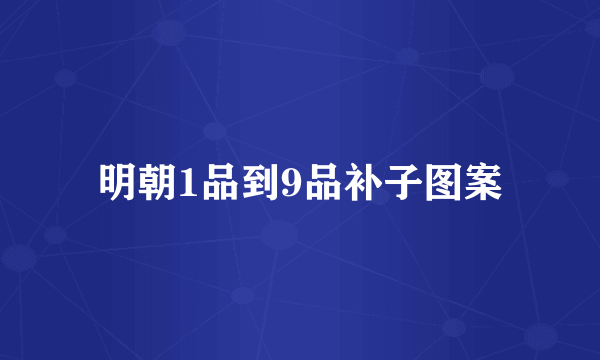 明朝1品到9品补子图案