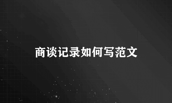 商谈记录如何写范文