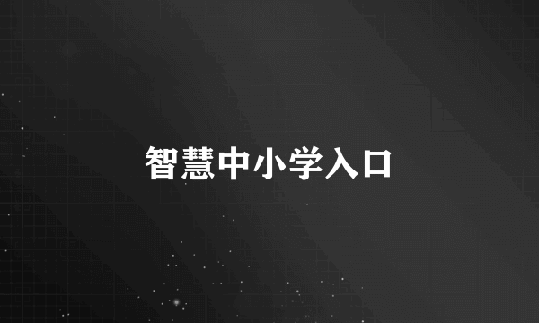 智慧中小学入口