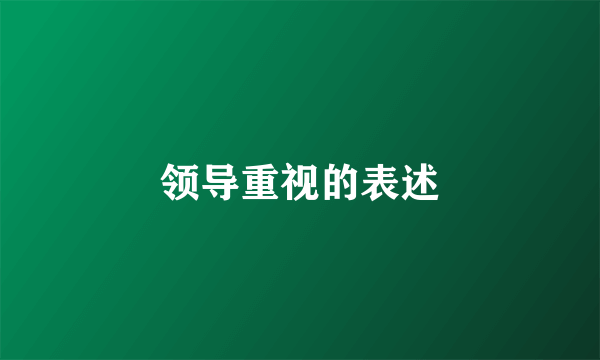 领导重视的表述