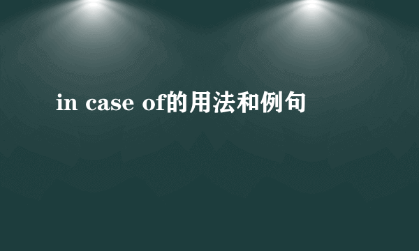 in case of的用法和例句