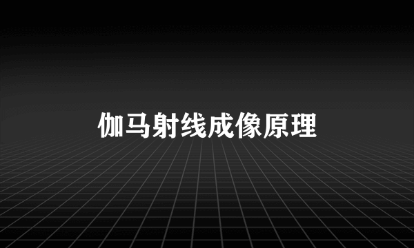 伽马射线成像原理