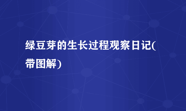 绿豆芽的生长过程观察日记(带图解)