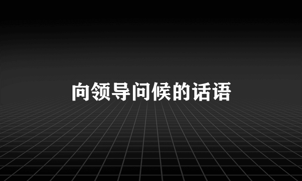 向领导问候的话语