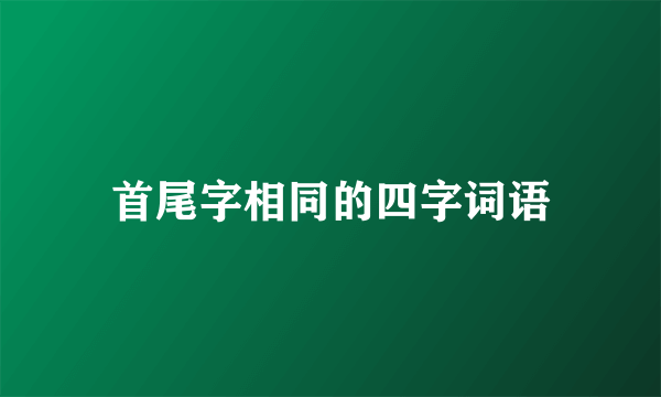 首尾字相同的四字词语