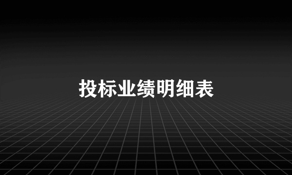 投标业绩明细表