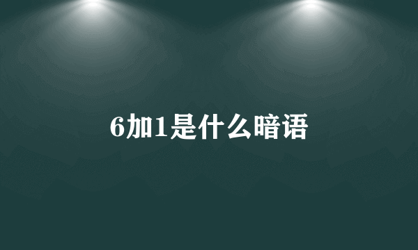 6加1是什么暗语