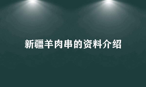 新疆羊肉串的资料介绍