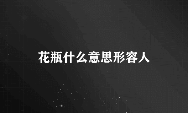 花瓶什么意思形容人