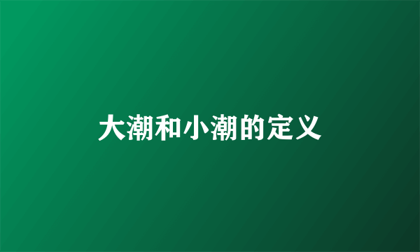 大潮和小潮的定义