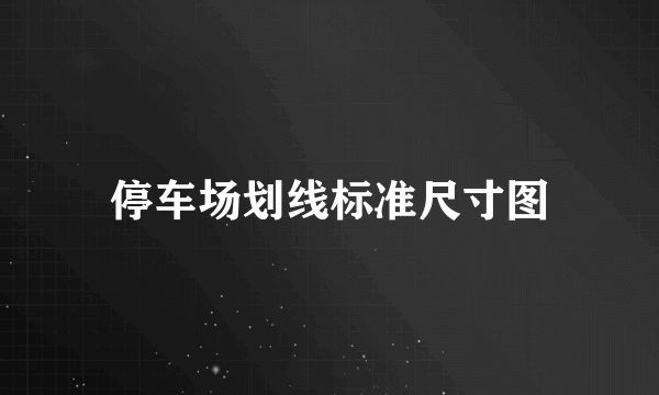 停车场划线标准尺寸图