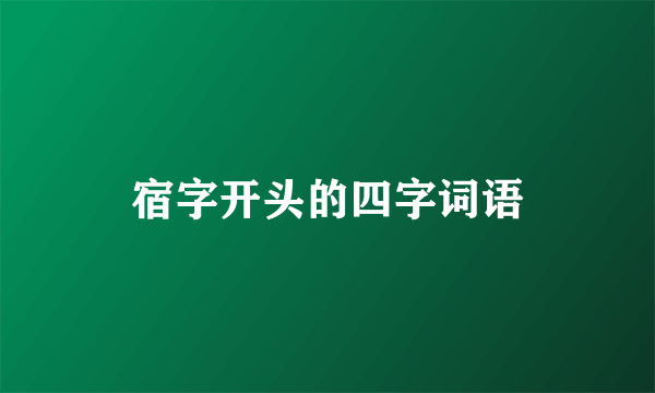 宿字开头的四字词语