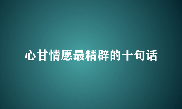 心甘情愿最精辟的十句话