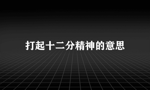 打起十二分精神的意思