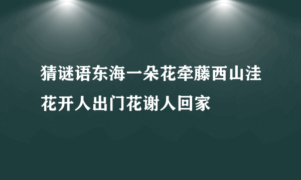 猜谜语东海一朵花牵藤西山洼花开人出门花谢人回家