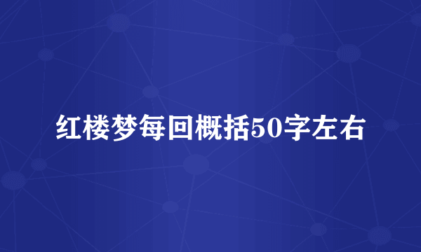 红楼梦每回概括50字左右
