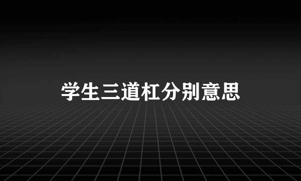 学生三道杠分别意思
