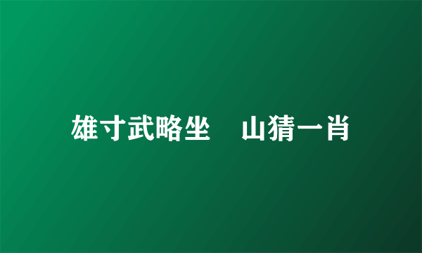雄寸武略坐冮山猜一肖