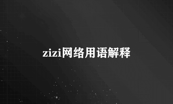 zizi网络用语解释