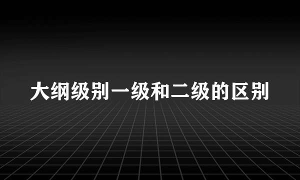 大纲级别一级和二级的区别