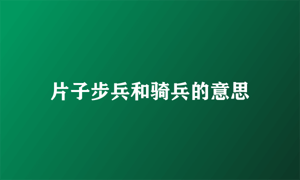 片子步兵和骑兵的意思