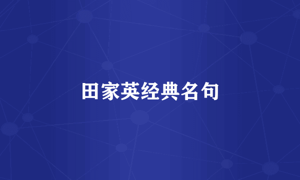 田家英经典名句