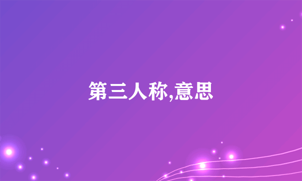 第三人称,意思