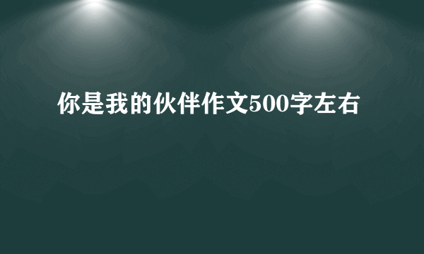 你是我的伙伴作文500字左右