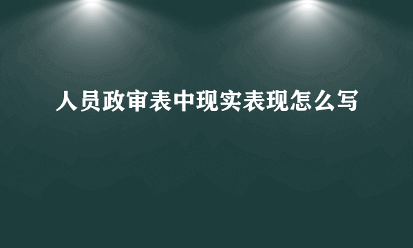 人员政审表中现实表现怎么写