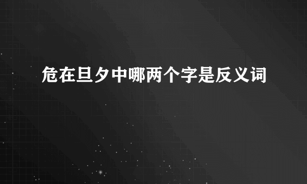 危在旦夕中哪两个字是反义词