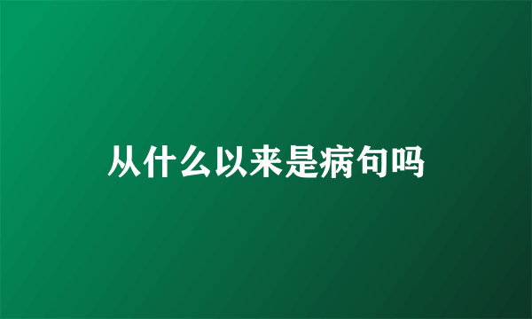 从什么以来是病句吗