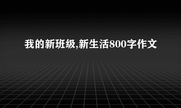 我的新班级,新生活800字作文