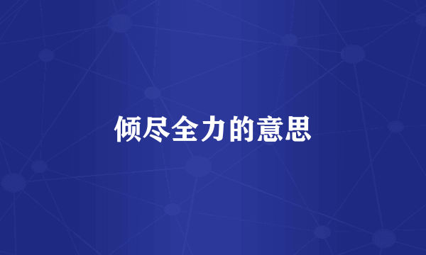 倾尽全力的意思