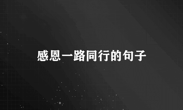 感恩一路同行的句子