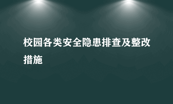 校园各类安全隐患排查及整改措施