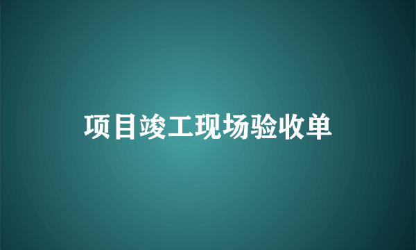项目竣工现场验收单