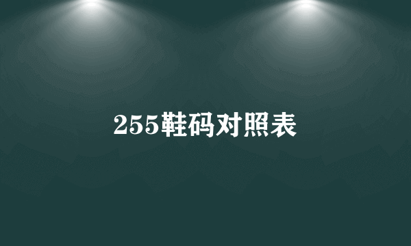 255鞋码对照表