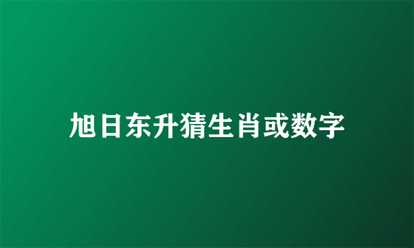 旭日东升猜生肖或数字