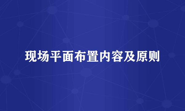 现场平面布置内容及原则