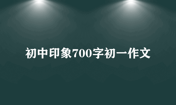 初中印象700字初一作文