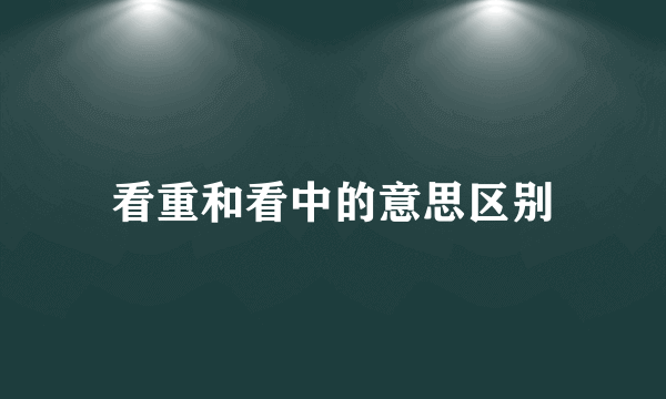 看重和看中的意思区别