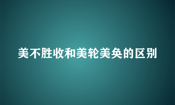 美不胜收和美轮美奂的区别