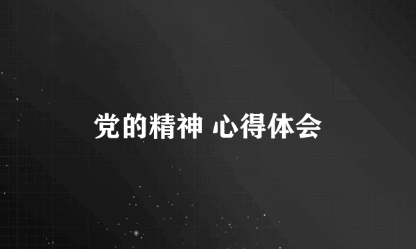 党的精神 心得体会