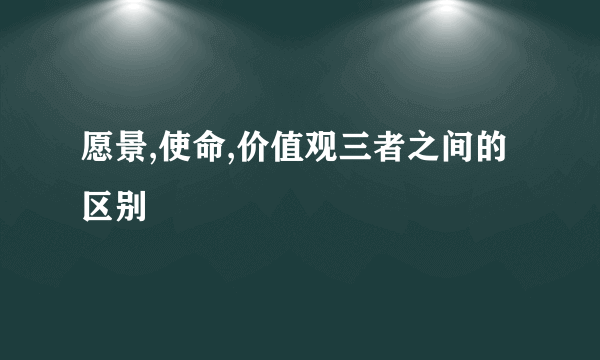愿景,使命,价值观三者之间的区别
