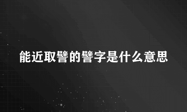 能近取譬的譬字是什么意思