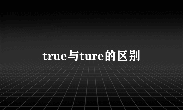 true与ture的区别